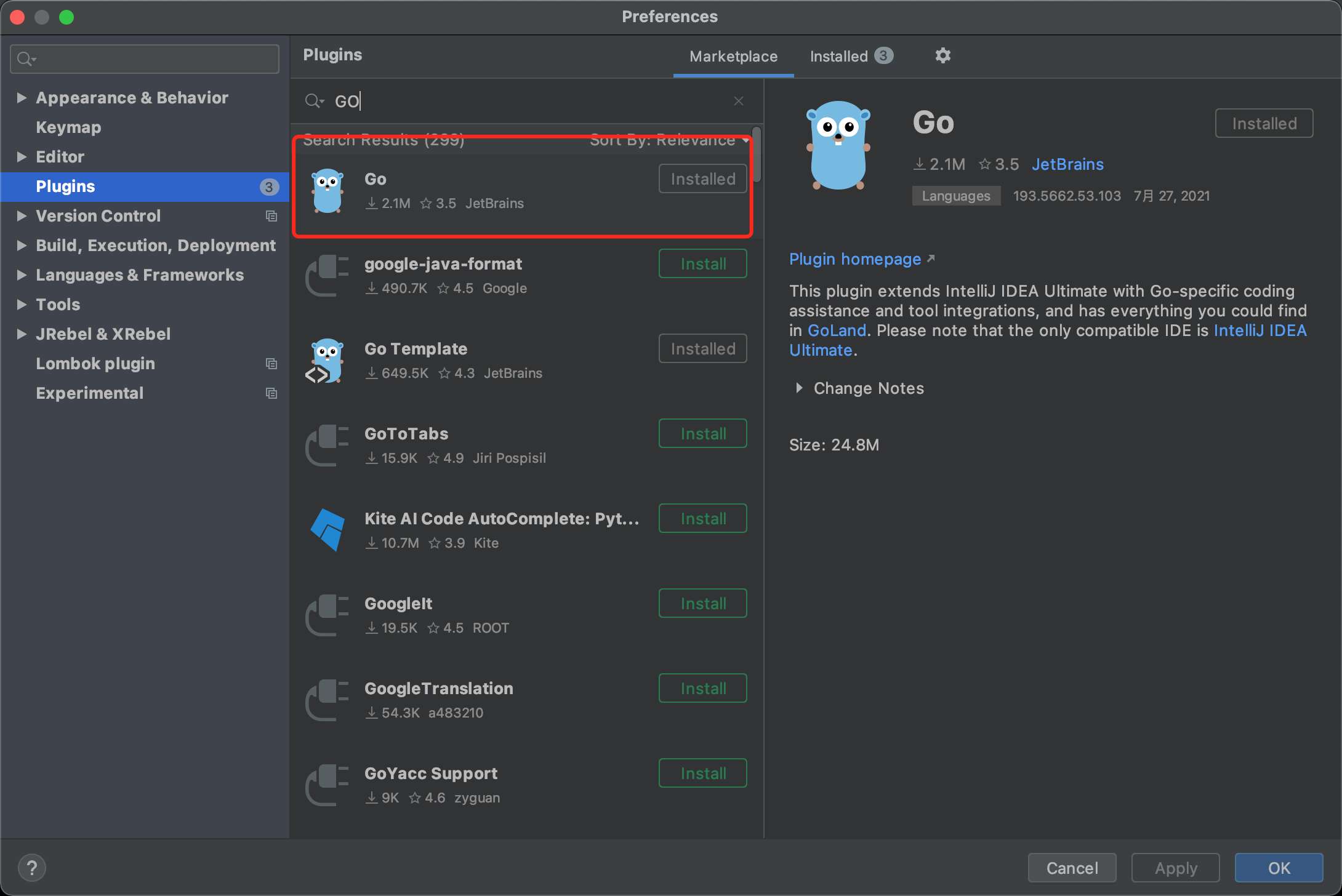 Intellij IDEA配置golang环境